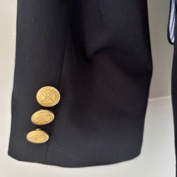 IZOD Boys Navy Blazer 10 Husky Sport Coat Single Breasted Gold Button Classic - Picture 4 of 8
